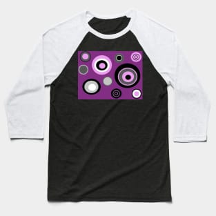 Experimental Geometric Circle Print Pattern (Purple version) Baseball T-Shirt